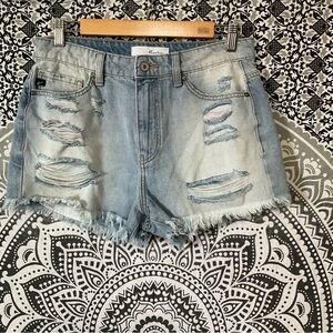 Kancan  distressed high waisted raw edge shorts size 9/28